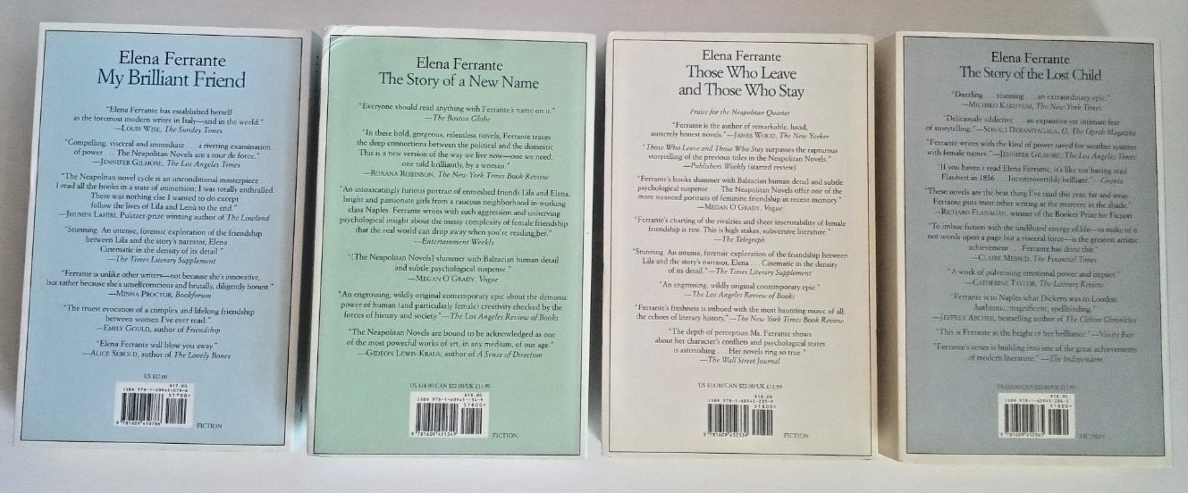 Elena Ferrante Lot Neapolitan Novels Complete Series Set 4 Books Europa 1-4