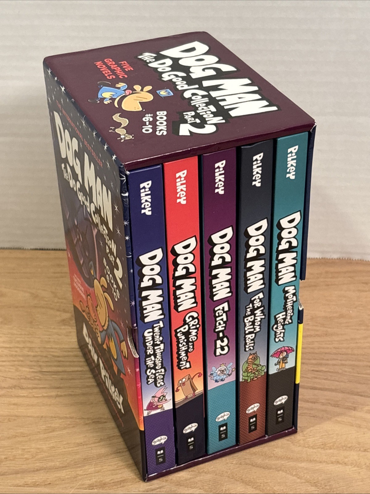 Scholastic Graphix Dog Man Vol. 6-10 by Dav Pilkey – 5-Book Hardcover Set