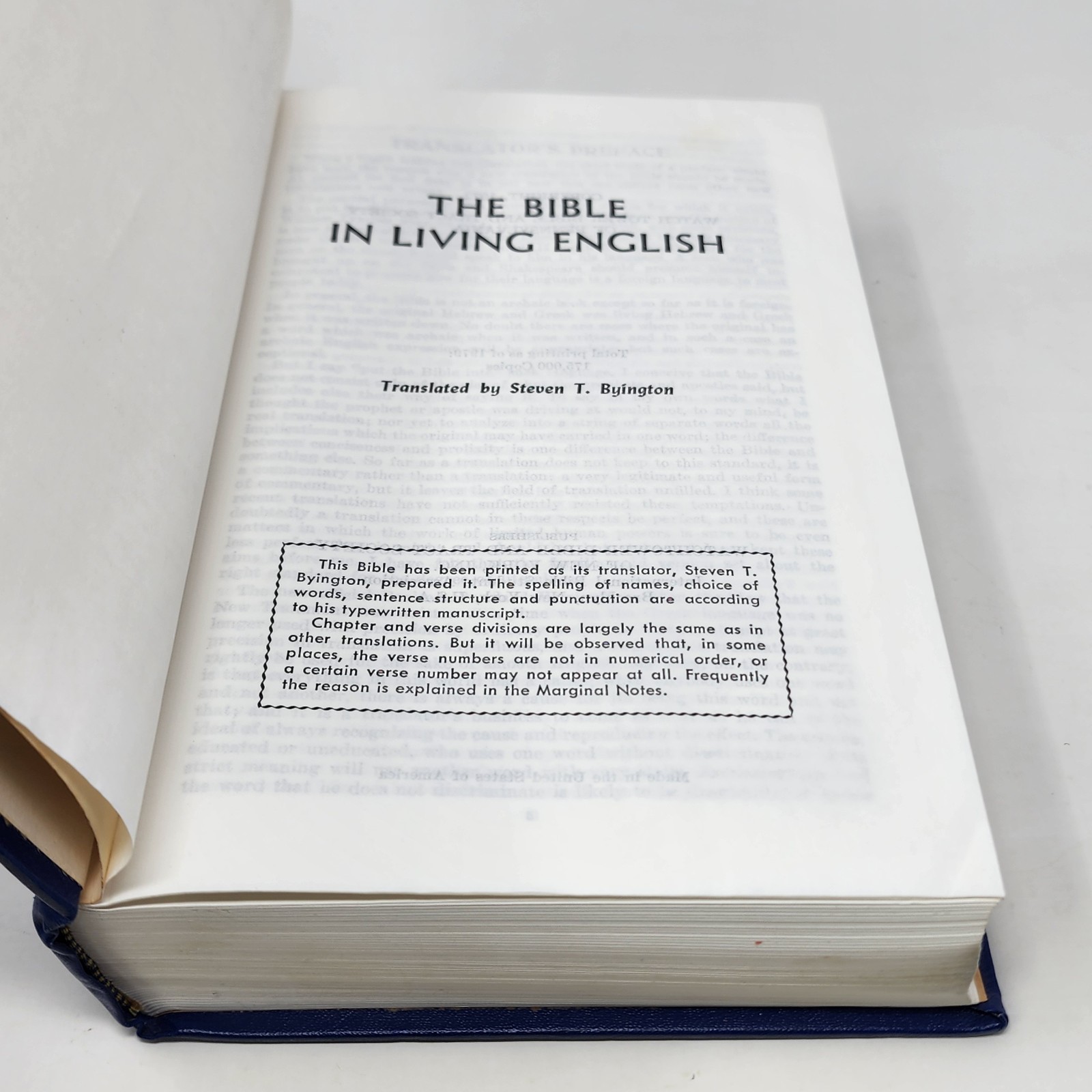 The Bible in Living English Hardcover 1979 Printing Byington Watchtower VG