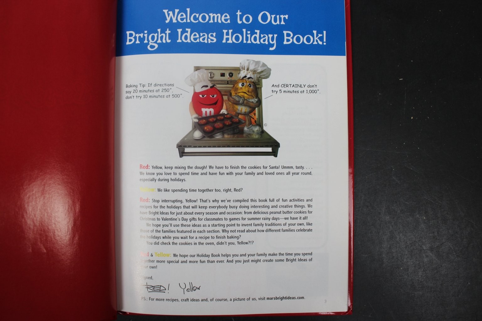 Red & Yellow’s Bright Ideas Mars 2003 Cookbook Holiday Recipes Crafts HC VG