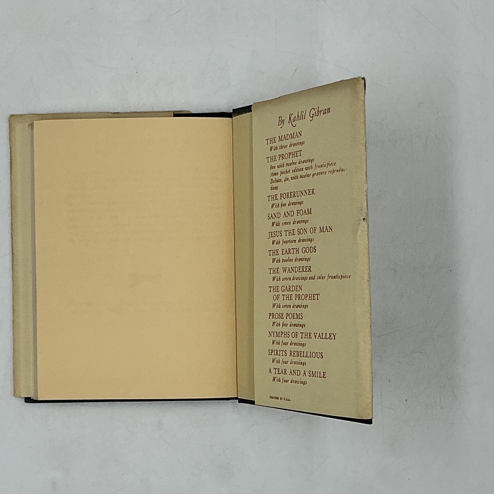 ALFRED A. KNOPF THE PROPHET KAHLIL GIBRAN 1957 HARDCOVER CREAM DUST JACKET