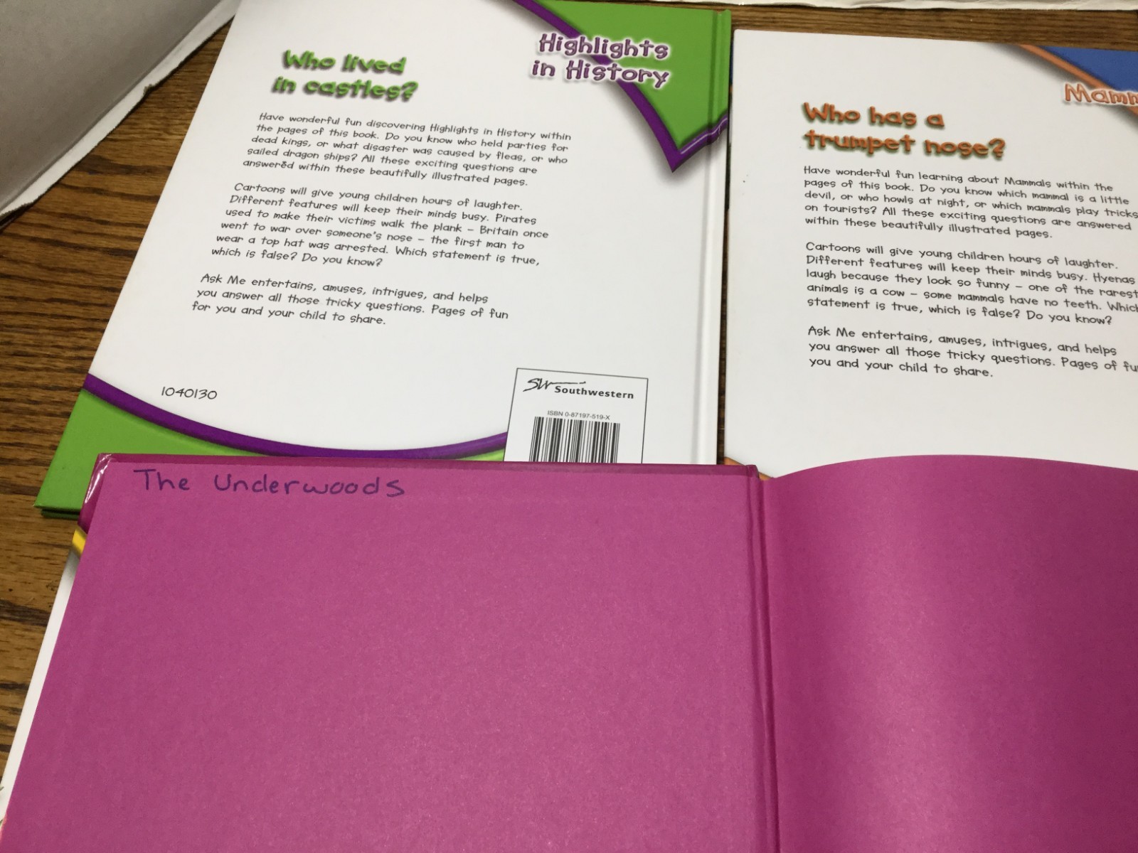 Ask Me Southwestern Advantage Homeschool Educational Books Hardcover Lot of 3