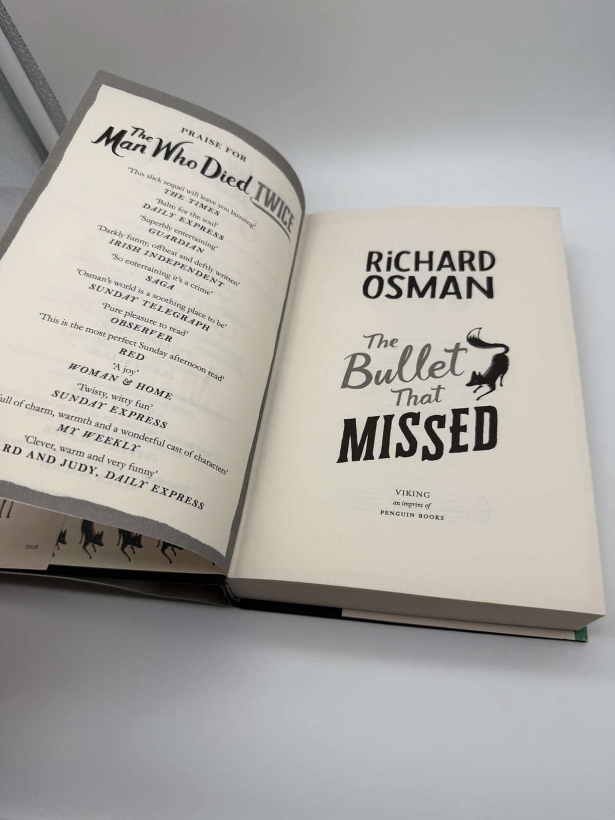 Bullet That Missed, The: By Richard Osman 1st American Ed. HC/BJ 2022 Like New