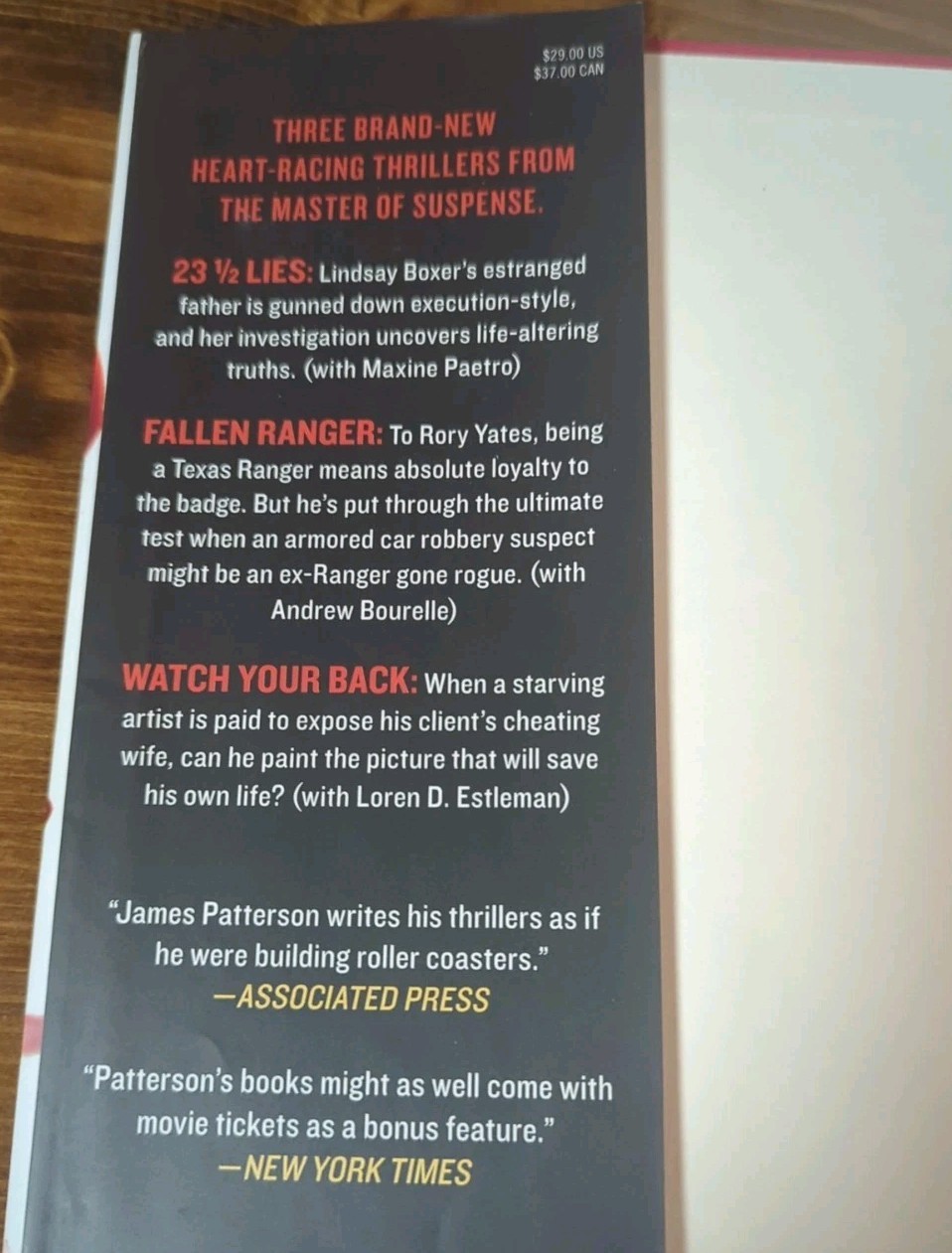2 JAMES PATTERSON FIRST EDITION 3 Days to Live, 23 1/2 Lies 2 Stand Alone Books