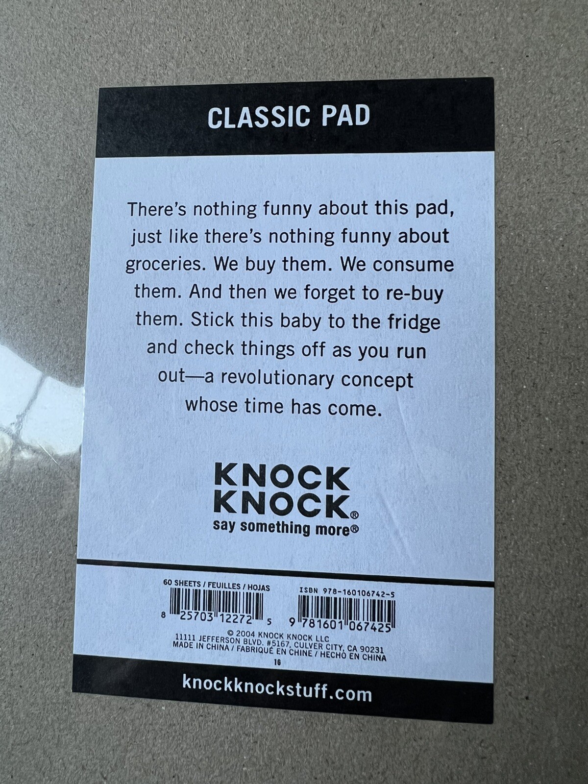 Knock Knock All Out Of Pad Grocery List Note Pad, 6 x 9-inches (Green)