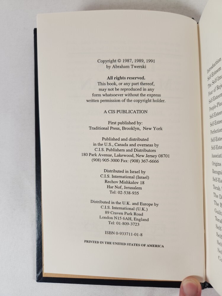 Let Us Make Man Self Esteem Through Jewishness By Abraham J. Twerski 1991 HC