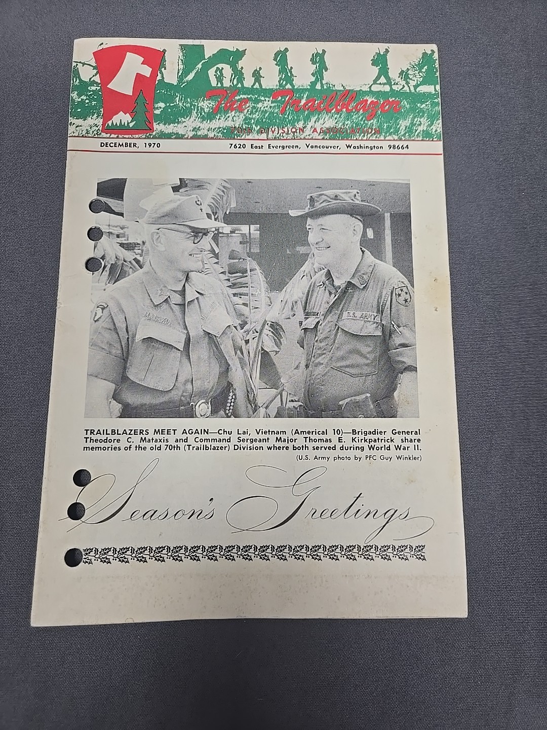 The Trailblazers The Story Of The 70th Infantry Division & Ephemera