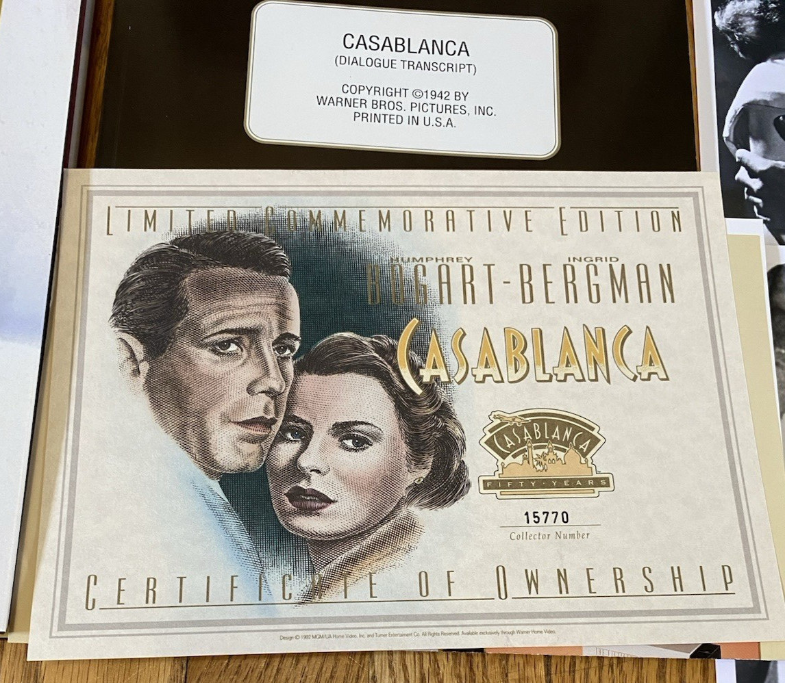 Casablanca 50th Anniversary Limited Collectors Edition Box Set Book VHS 1992