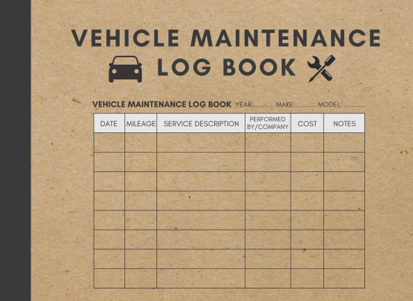 Vehicle Maintenance Log Book: Repair and Service Log Book for Cars, RVs, Jeeps