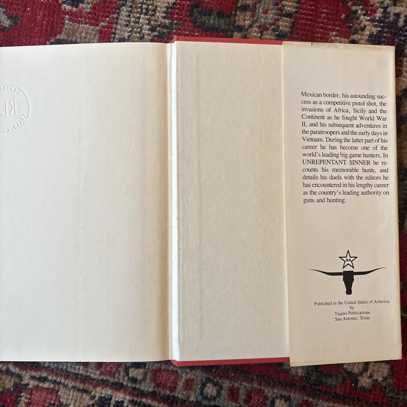 Unrepentant Sinner Autobiography of Colonel Charles Askins HC 1985 AUTOGRAPHED