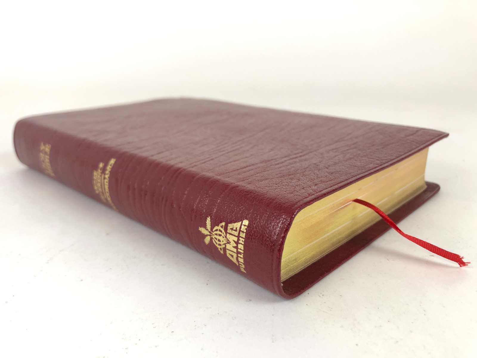 *gorgeous AMG Holman 1970s KJV Verse Reference Bible Genuine Leather UK print VG