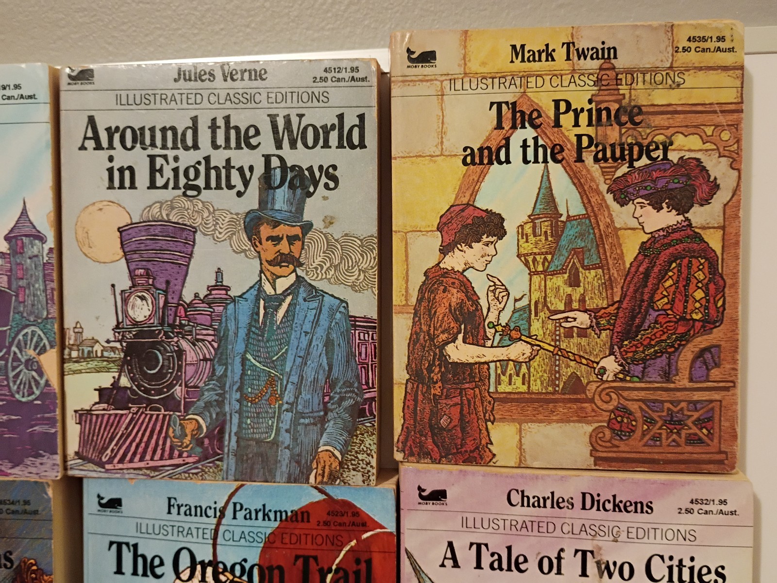 Lot Of 9 Vintage Moby Books Illustrated Classic Editions Mini Paperbacks