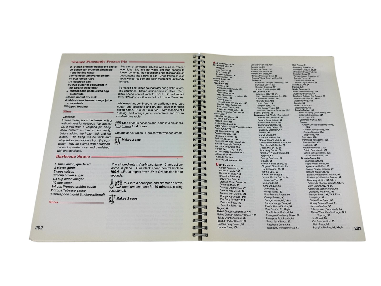 The Versatile Vita-Mix Cookbook Recipe Book Spiral Bound Vintage Kitchen