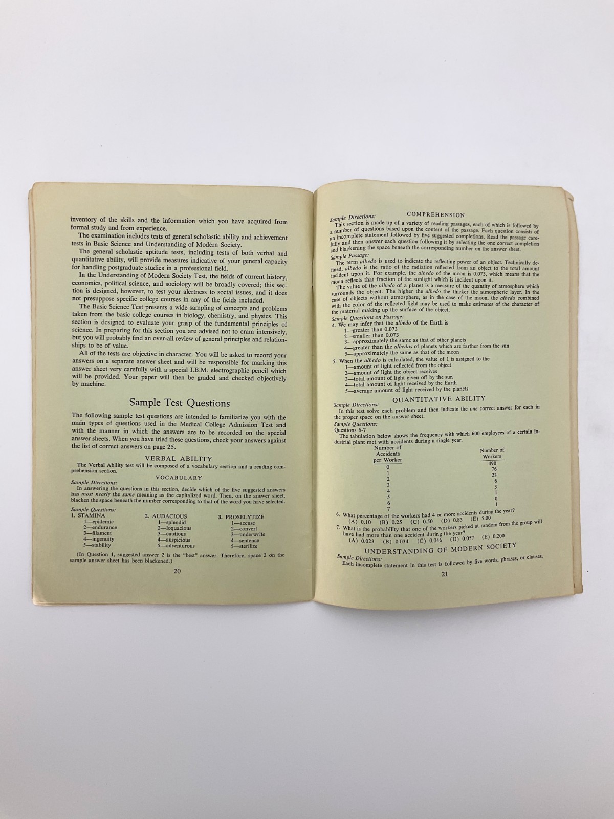 Medical College Admission Test Bulletin of Information 1951 Educational Testing