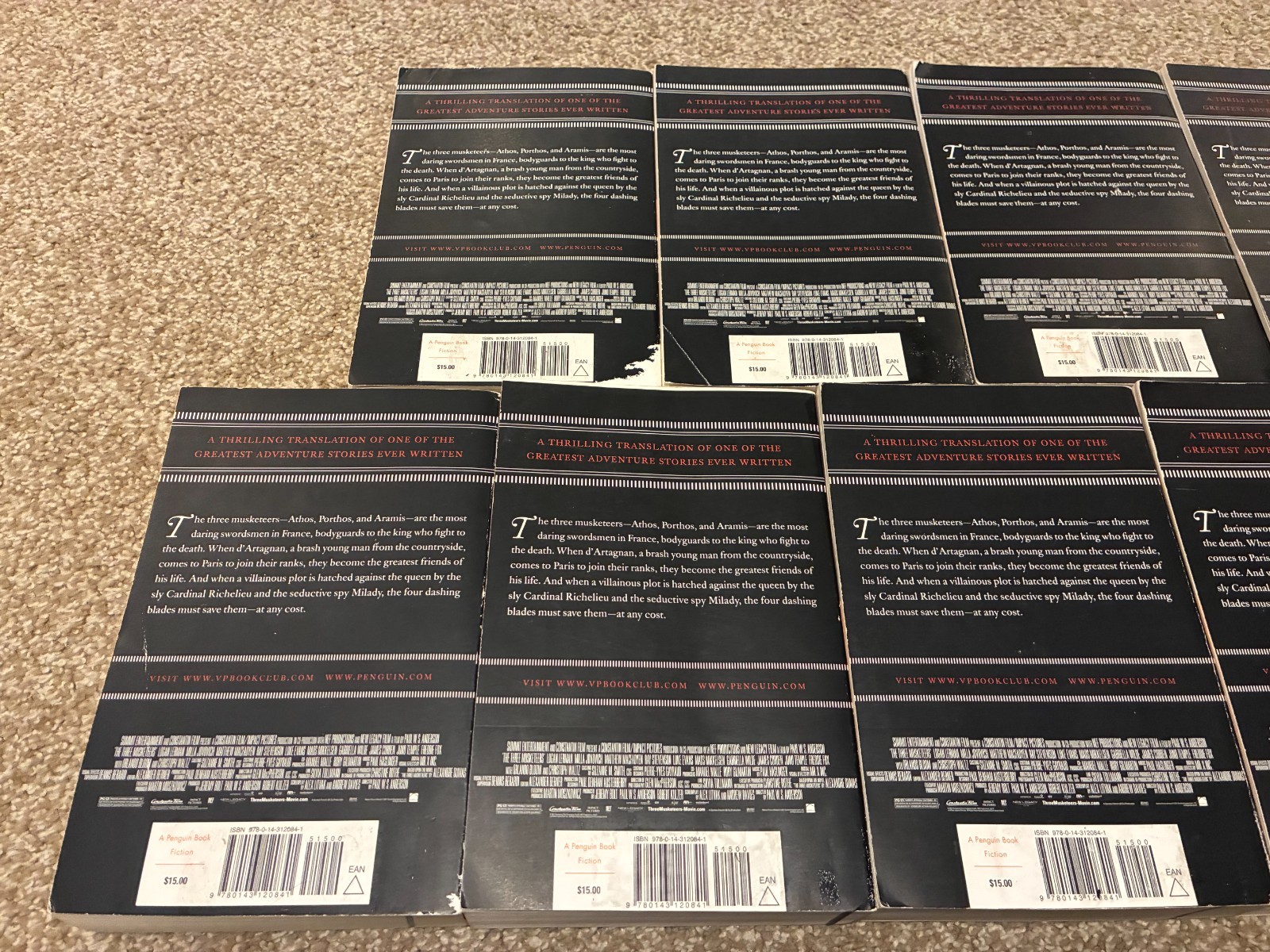The Three Musketeers – 9 Trade PB Set – RARE – Book Club/Resale Lot – Dumas!