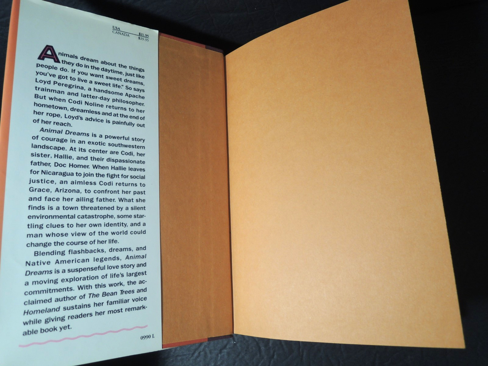 Animal Dreams Signed by Barbara Kingsolver Hardcover Dust Jacket First Edition