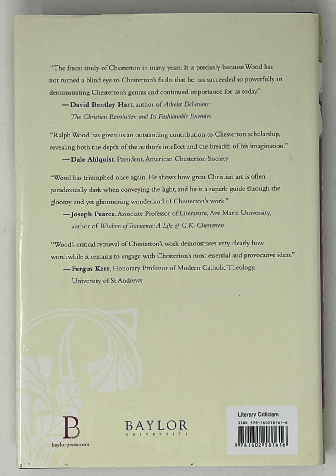 Chesterton: The Nightmare Goodness of God by Ralph Wood – 2011 HC/DJ Baylor Univ