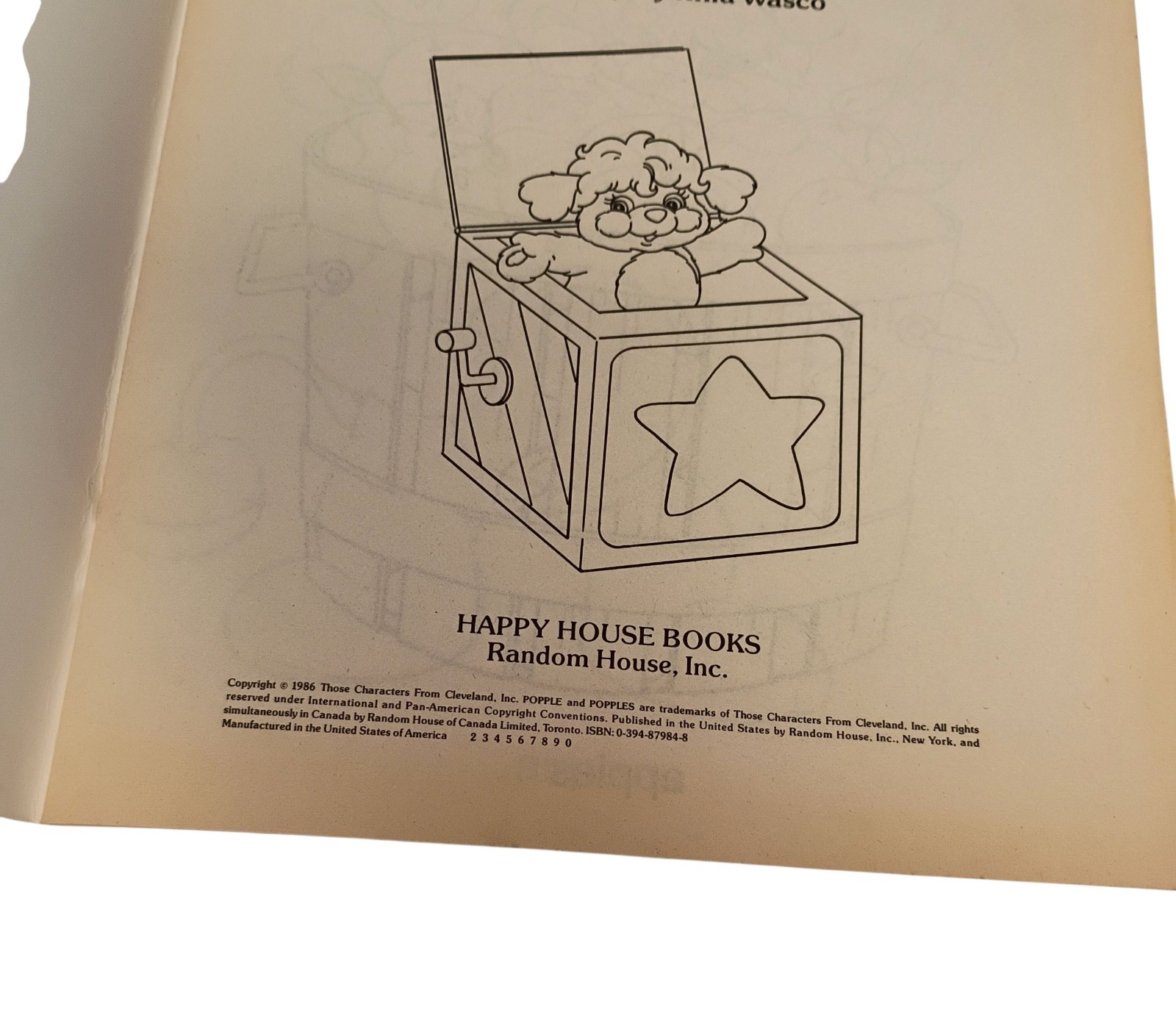 Vintage 1986 Popples‘ ABC Coloring Book -Happy House 1 Page Has An Ink Spot
