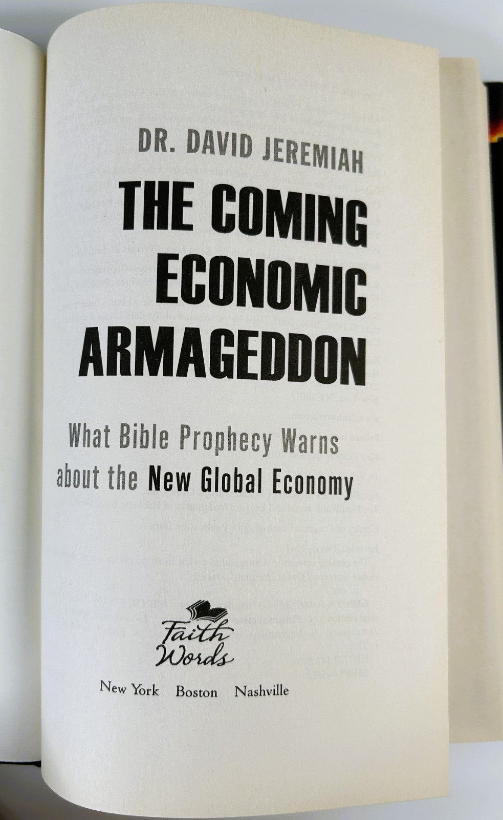 The Coming Economic Armageddon by David Jeremiah 2010 HCDJ Near Mint Cond