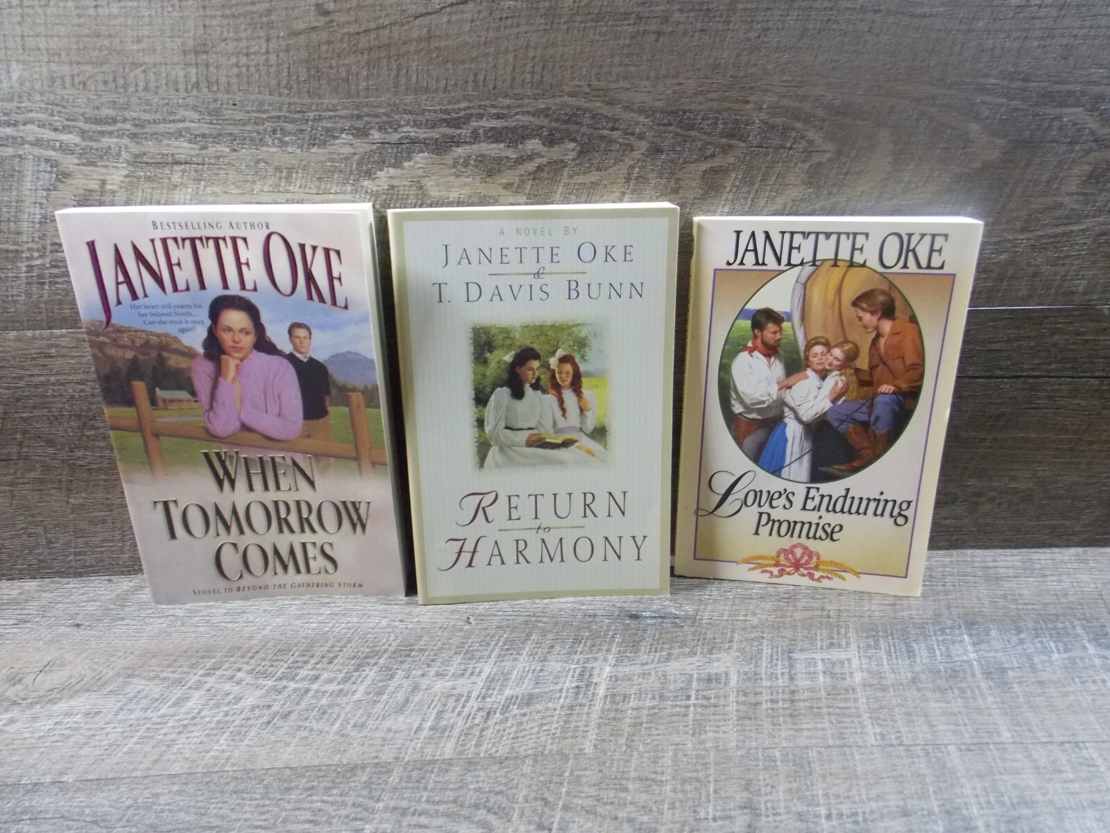 Janette Oke Mixed Lot of 3 PB Books: When Tomorrow Comes, Return to Harmony +1
