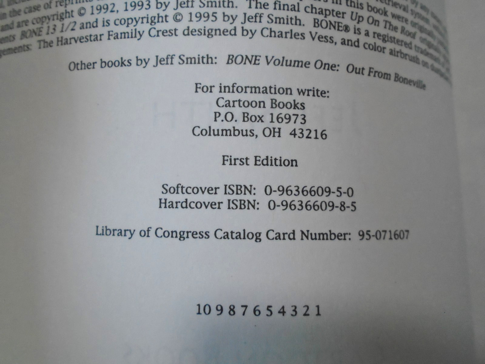 Lot of 3 BONE Jeff Smith Paperbacks 1st Edition Boneville Cow Race Eyes Storm