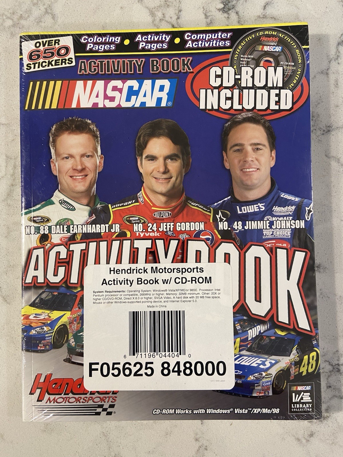 NEW & SEALED ~ 2008 NASCAR HENDRICKS SPORTS ACTIVITY BOOK WITH CD-ROM