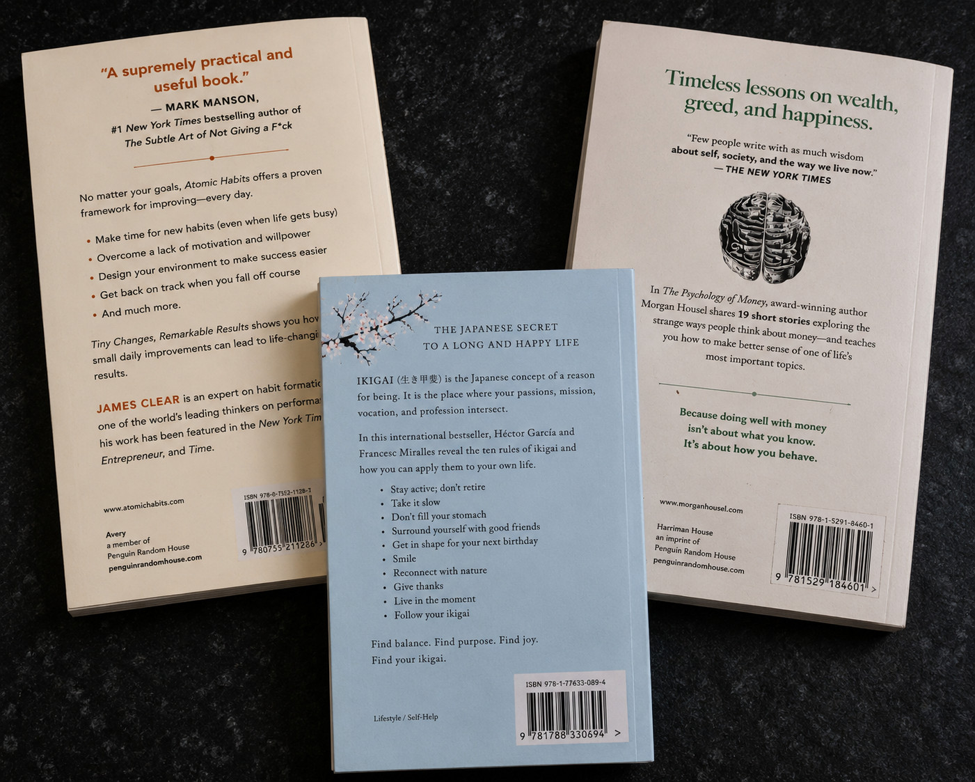(3 Books) Atomic Habits+ikigai+the Psychology Of Money (Paperback)