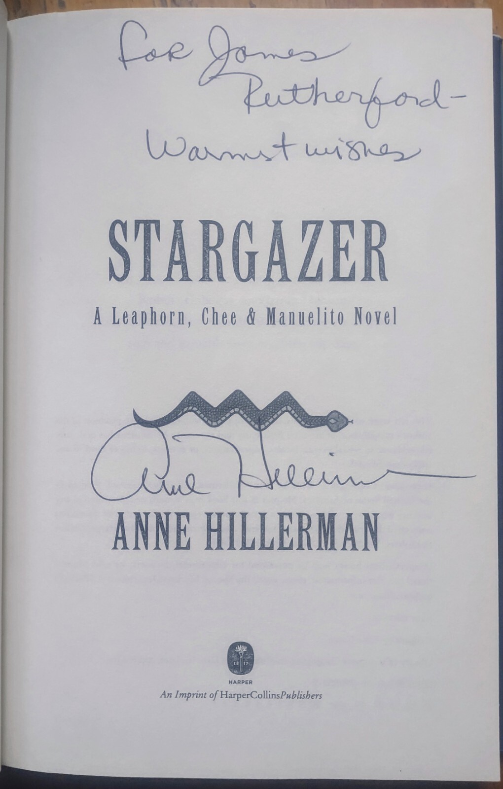 Stargazer : A Leaphorn Chee Manuelito Novel by Anne Hillerman HC 1st Signed