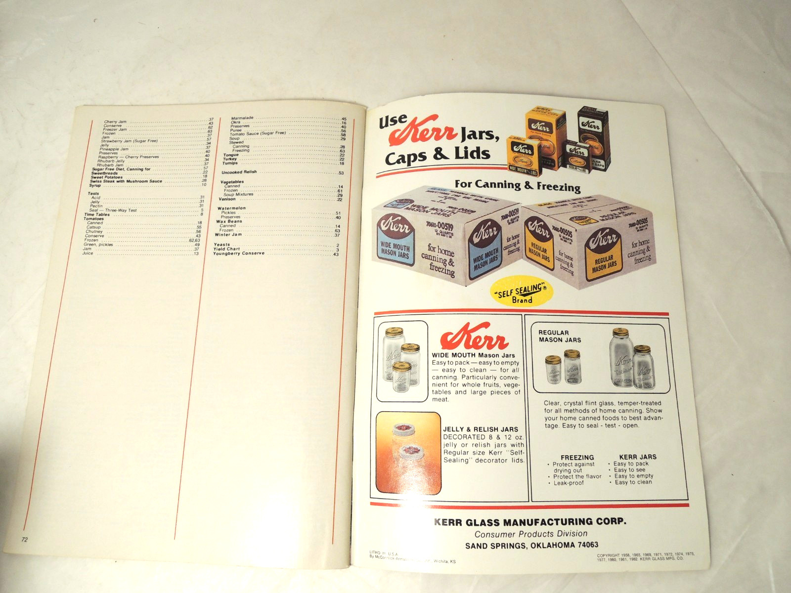 Kerr Home Canning Preserves Pickling 72 pages Illustrated 1982