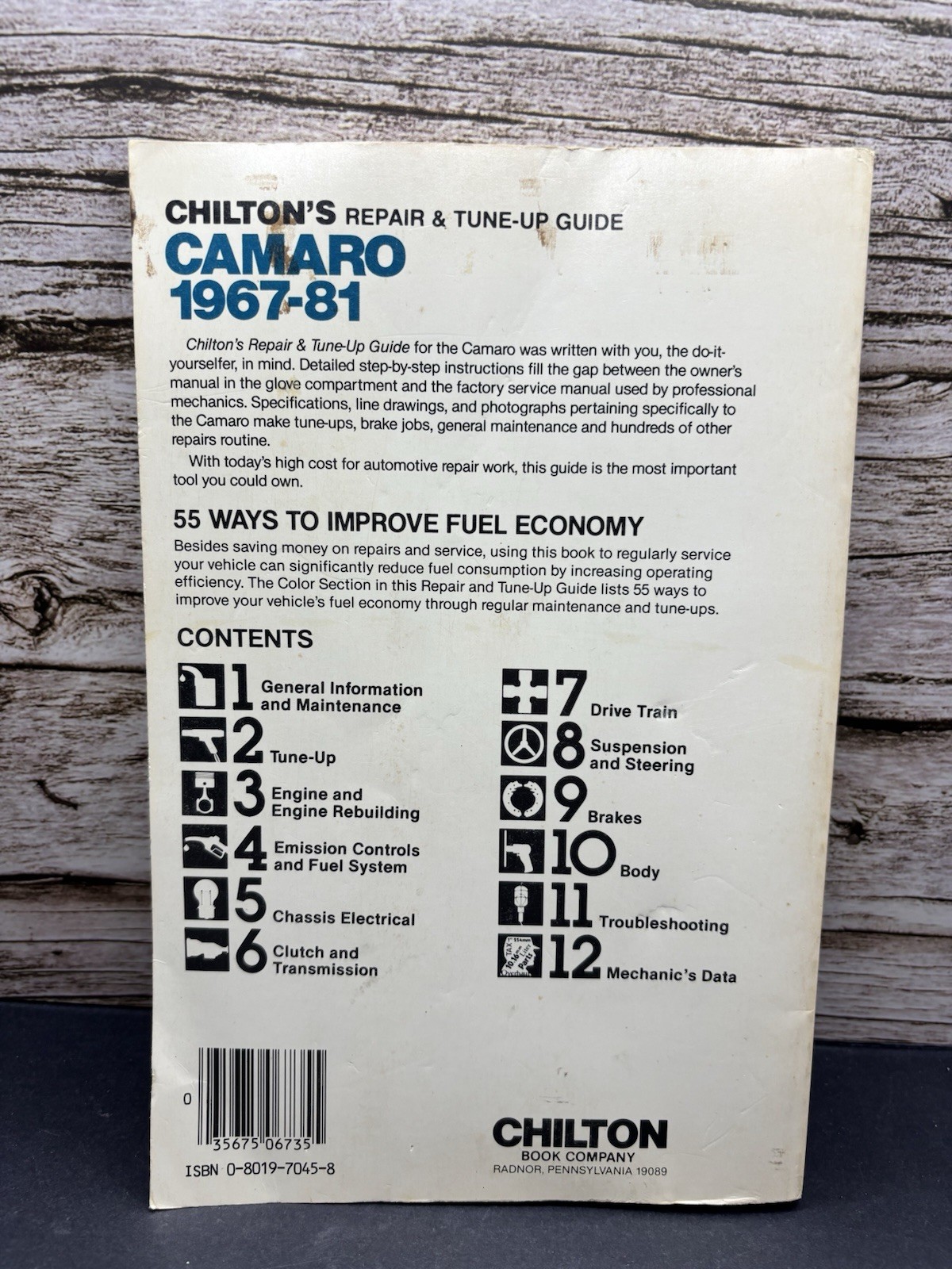 Chilton’s 1967-1981 Chevrolet Camaro Repair Manual Tune-Up Guide All Model 6735