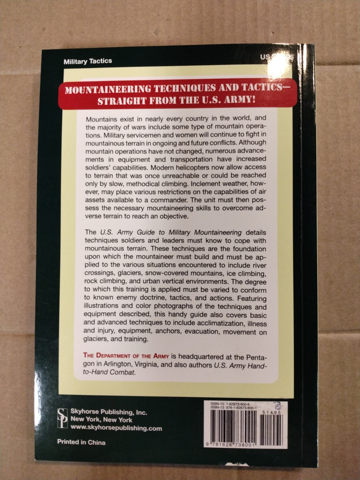 U.S. Army Guide to Military Mountaineering (US Army Survival)