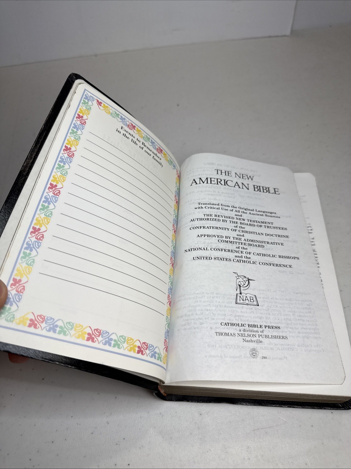 The New American Holy Bible 1991 Catholic Edition 9053 Copyright 1987