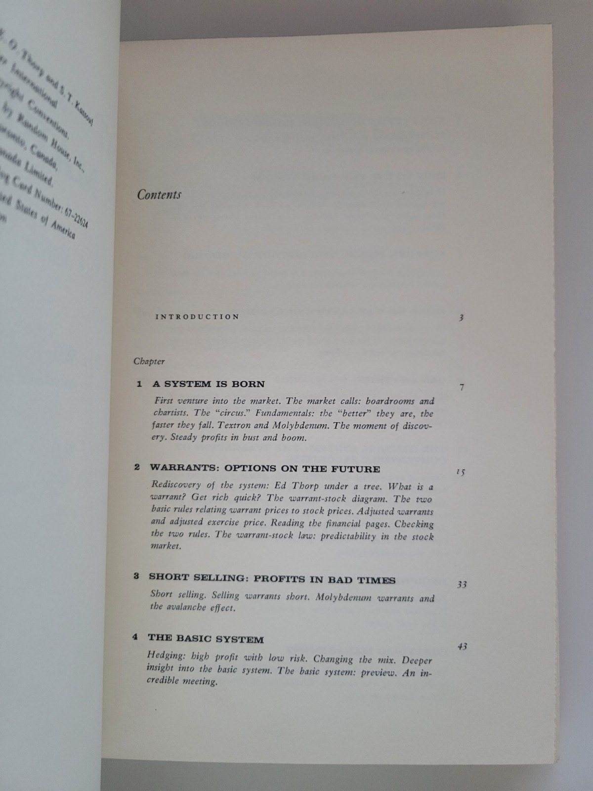 1967 BEAT THE MARKET HARDCOVER SCIENTIFIC STOCK MARKET SYSTEM EDWARD O. THORP HC
