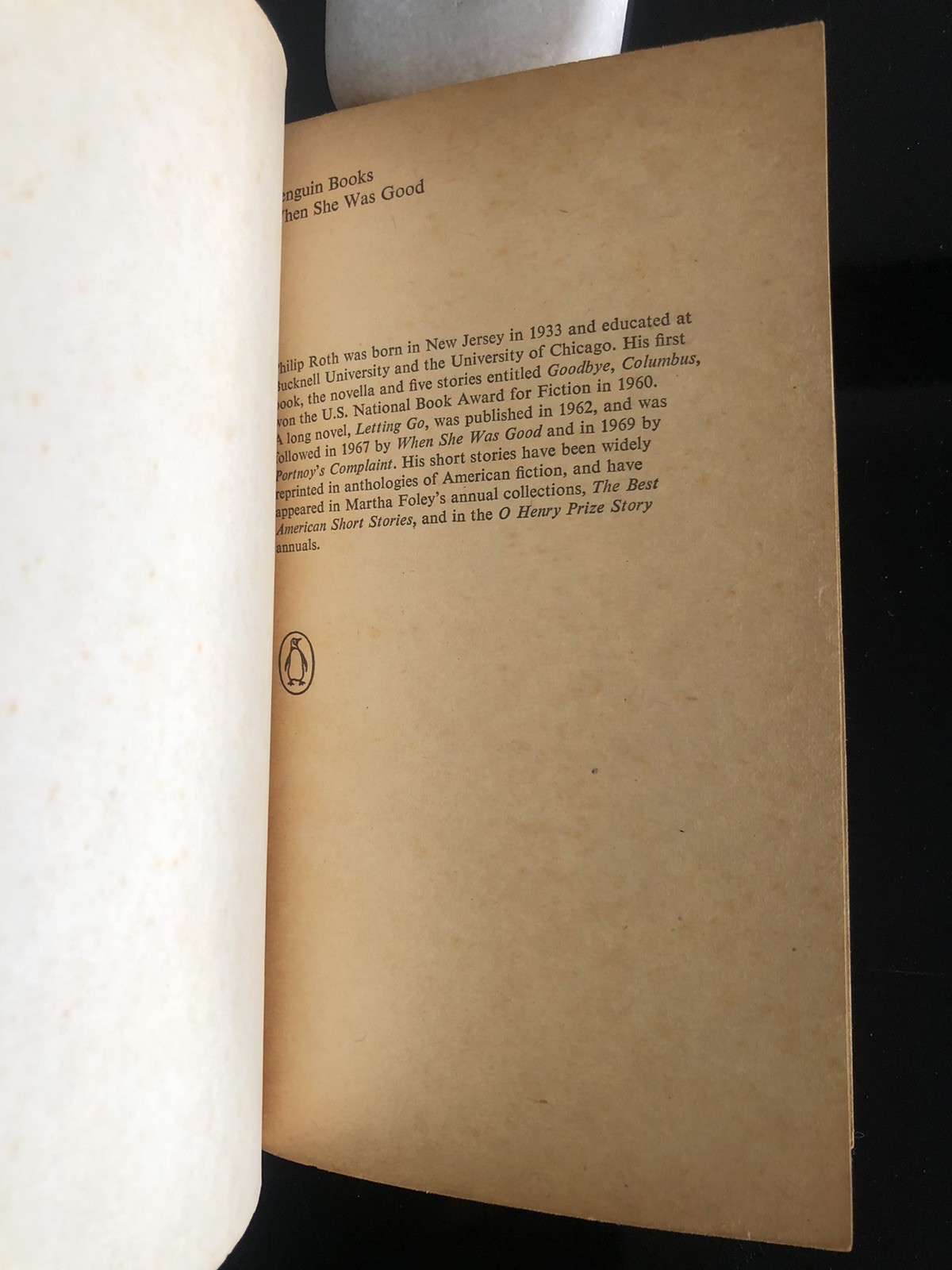 Philip Roth When She Was Good Penguin UK 1971 G