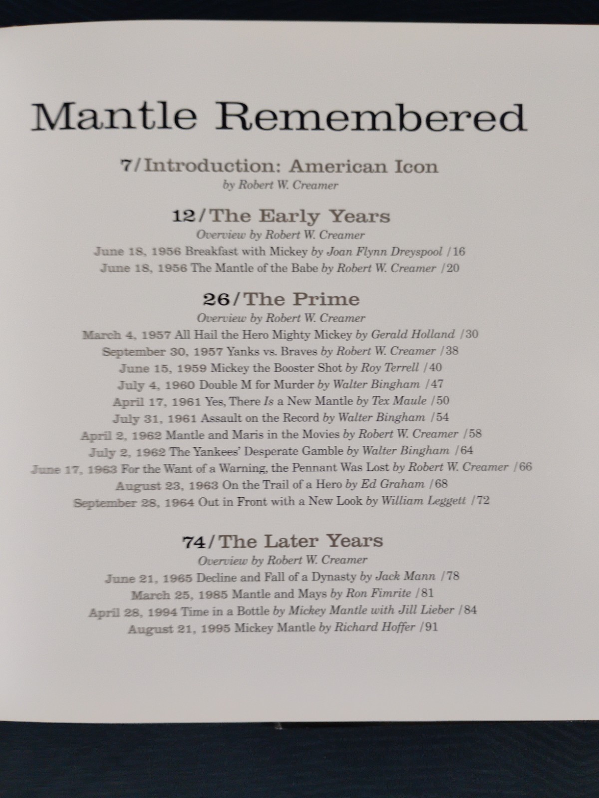 SPORTS ILLUSTRATED PRESENTS: MANTLE REMEMBERED (1995 HC) – New!