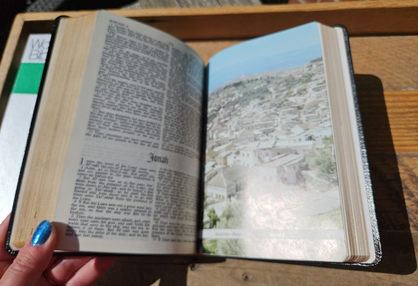 RARE Boxed KJV World Gift Bible Red Letter Black Genuine Leather World VG!