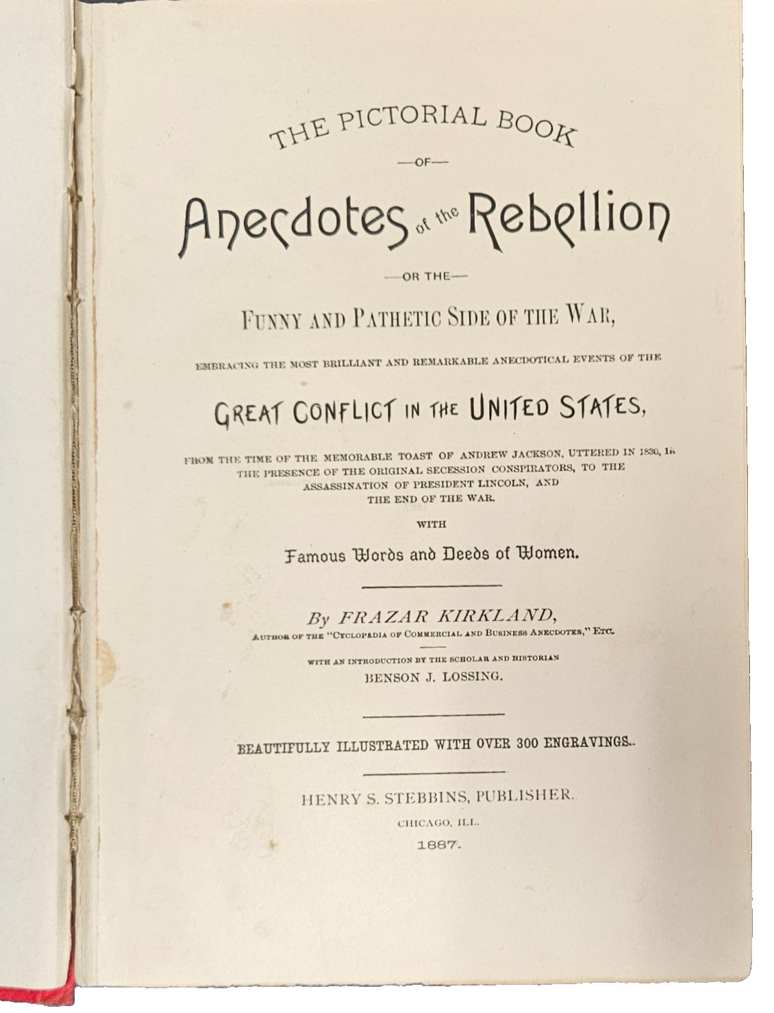 The Pictorial Book of Anecdotes and Incidents of the Rebellion – 1887 Hardcover