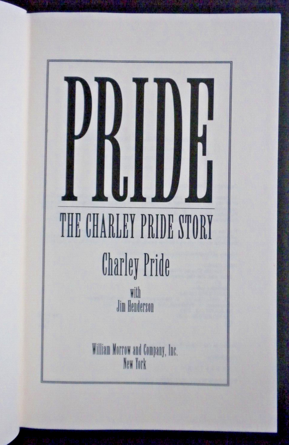 *SIGNED* CHARLEY PRIDE Memoir 1994 Life STORY hardcover 302 unmarked pages HCDJ