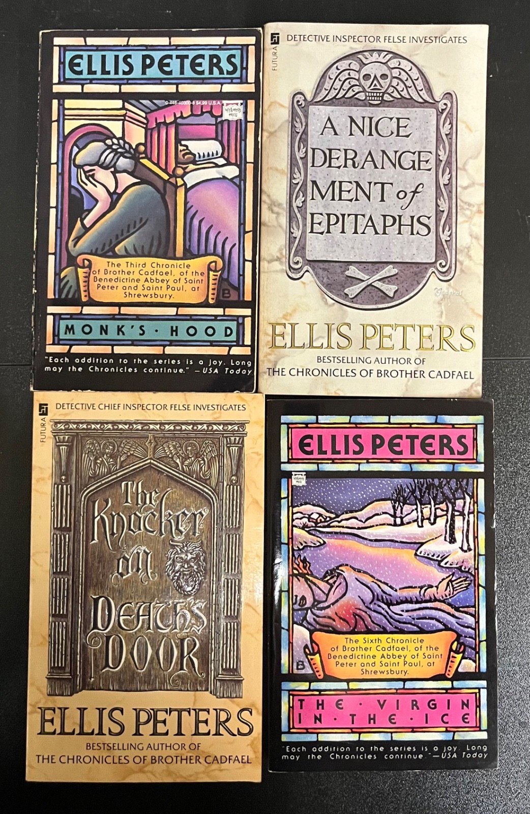 Ellis Peters lot of 12 MMPB includes Monk’s Hood, The Potter’s Field, Death Mask