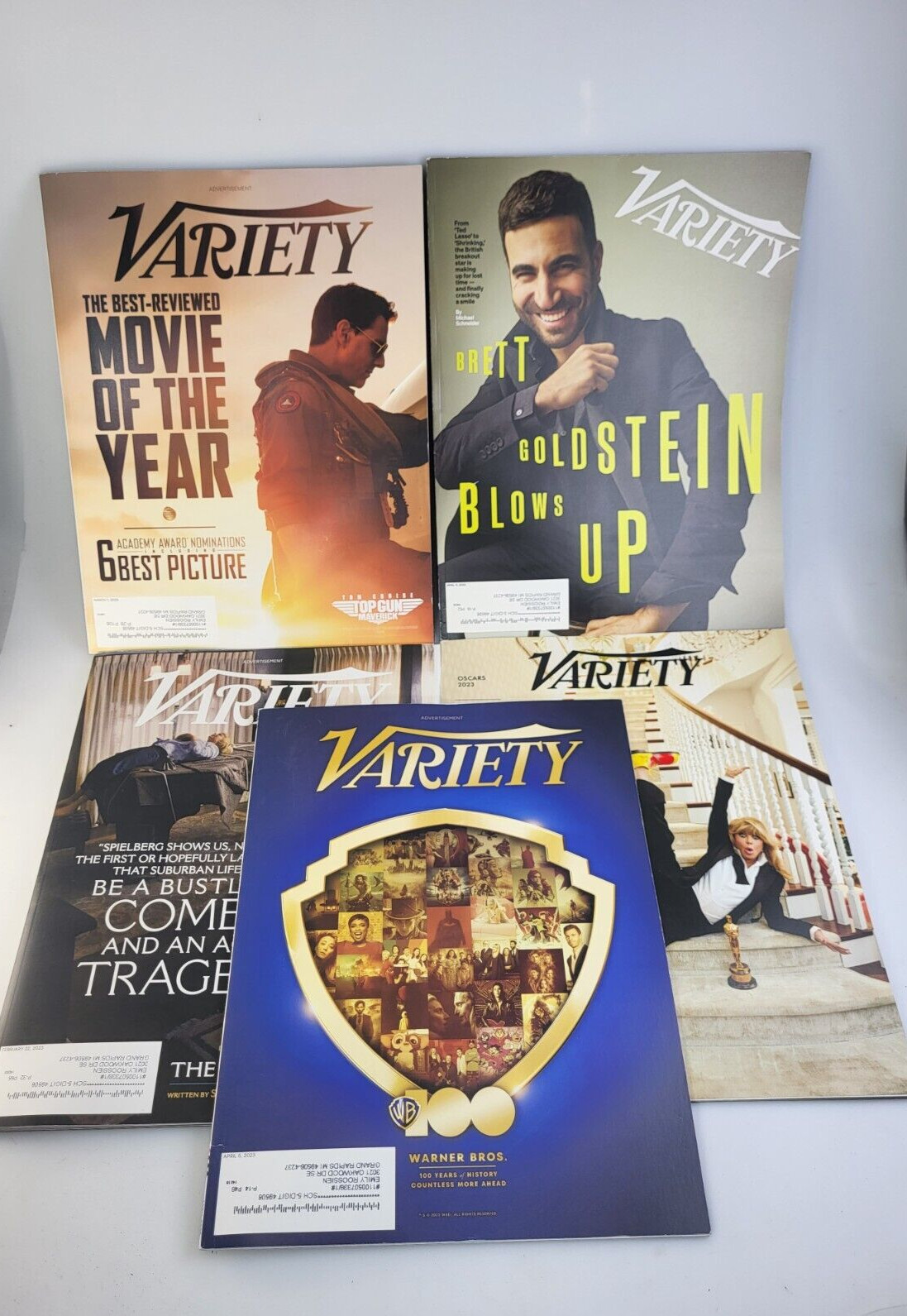 VARIETY MAGAZINE LOT 5 ISSUES: FEB 22, MAR 1 & 8, APR 5 & 11 GOLDSTEIN MARIO