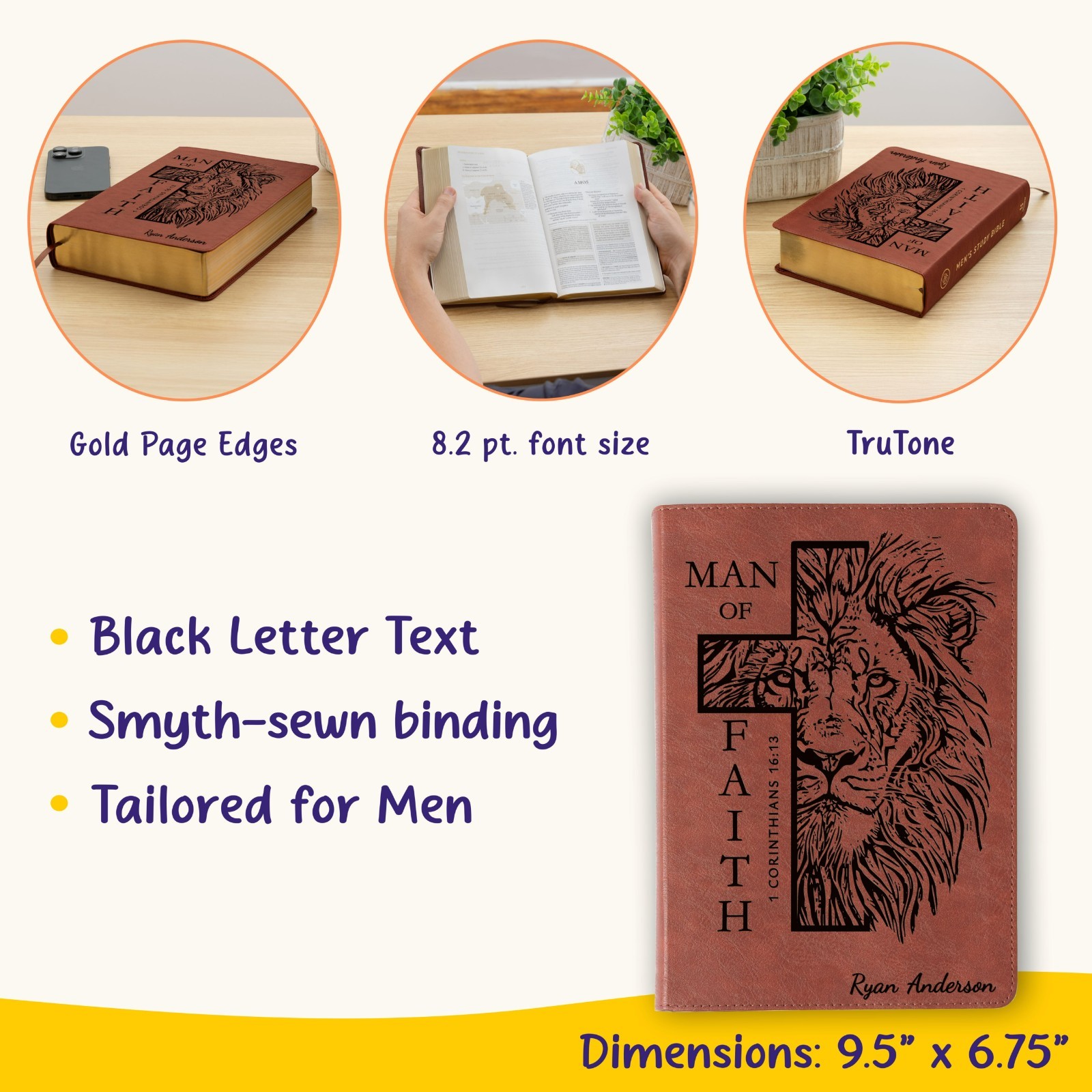 Personalized Bible for Men, ESV Men’s Study Bible, Bible for Men Name Engraved