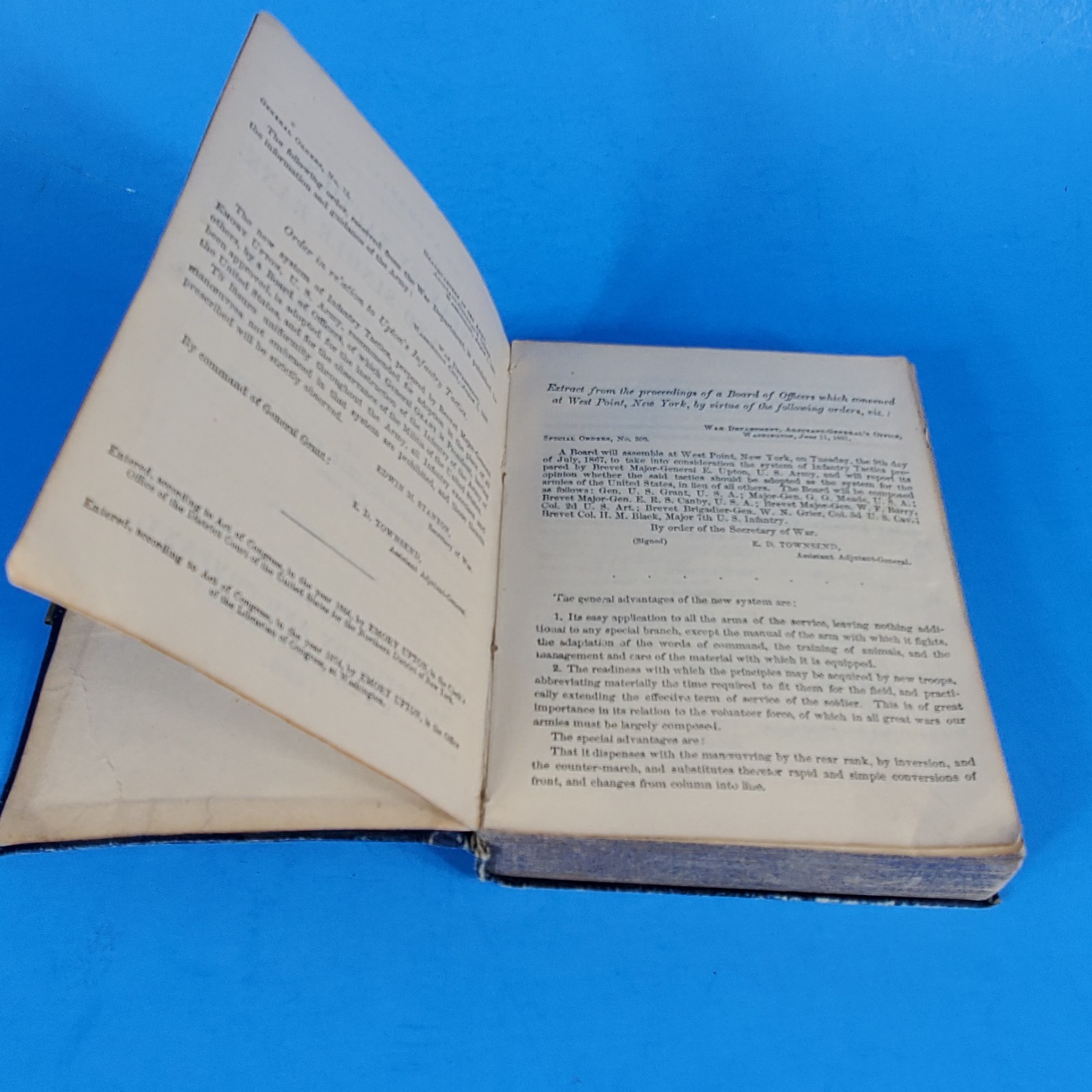 United States Army Infantry Tactics Book Upton 1886 American Military Antique