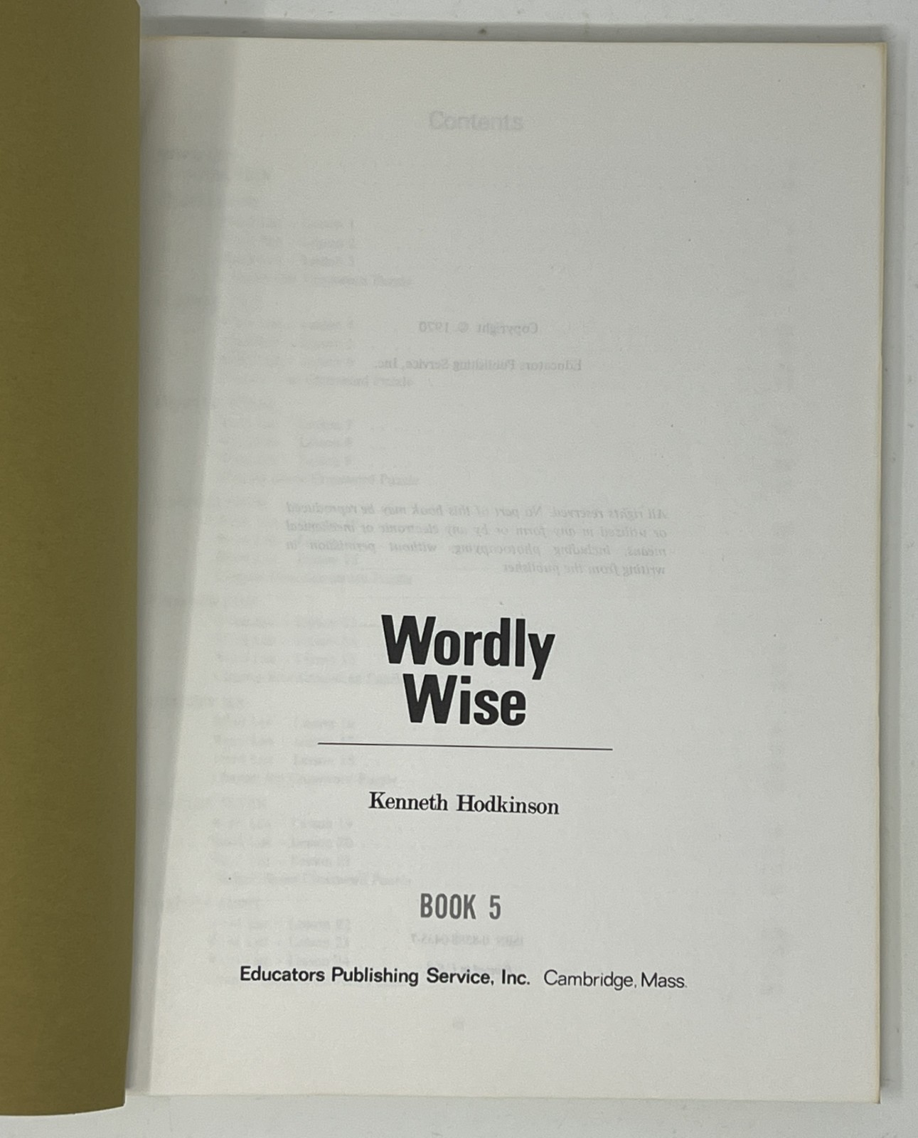 HOME SCHOOL: Wordly Wise: Book 5 by Kenneth Hodkinson – 1970 PB w/ Teacher’s Key