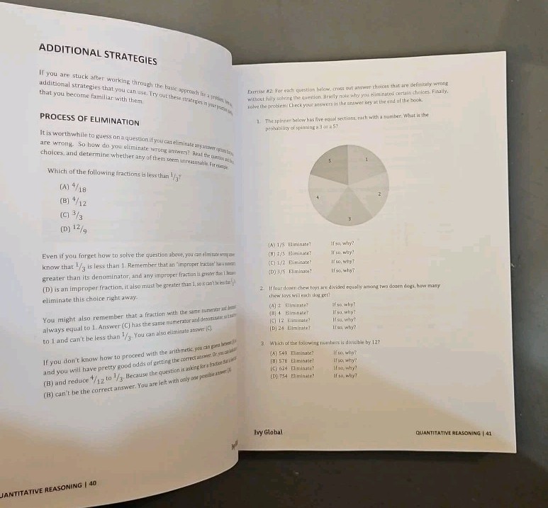 Ivy Global ISEE Math Edition 1.2 Prep Book – Pages Clean No Writing Inside Book