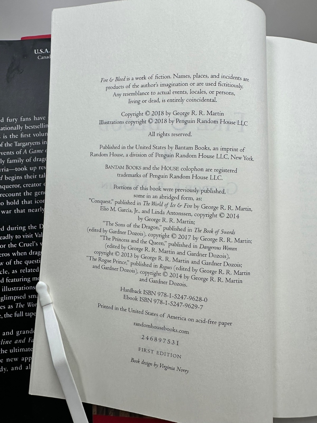 Fire & Blood by George R.R. Martin 2018 HC First Edition 1st Printing Fair