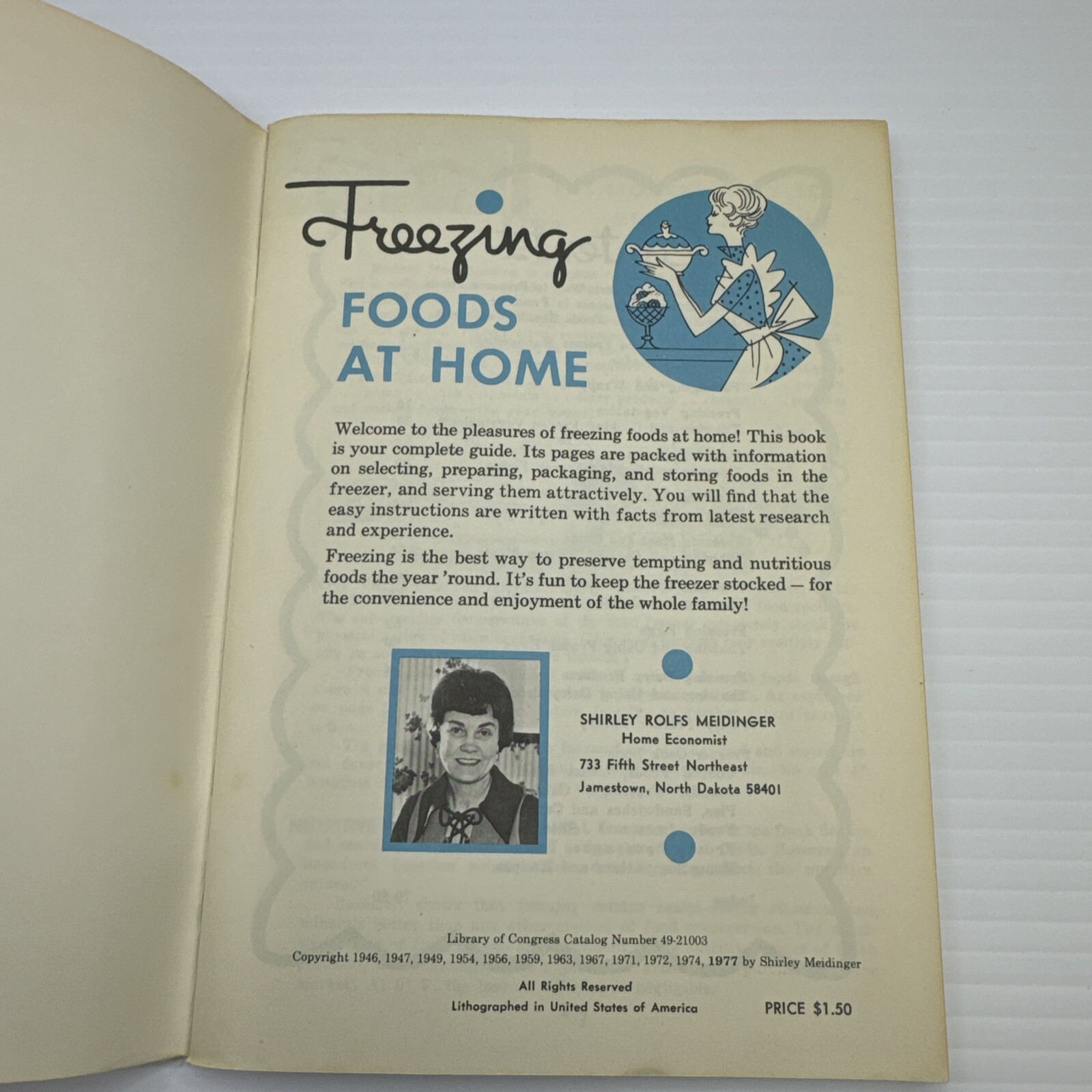 Freezing Foods at Home Shirley Meidinger 1977 Vintage How To Freeze Food Booklet