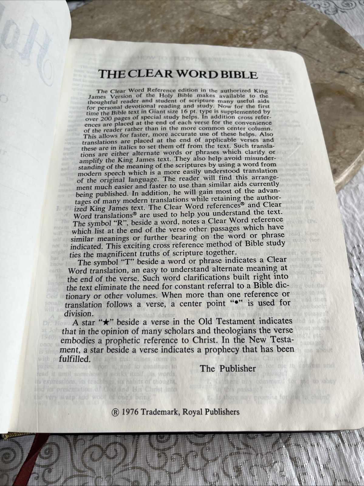 1976 KJV Holy Bible Giant Print References Concordance Red Letter Leather Book