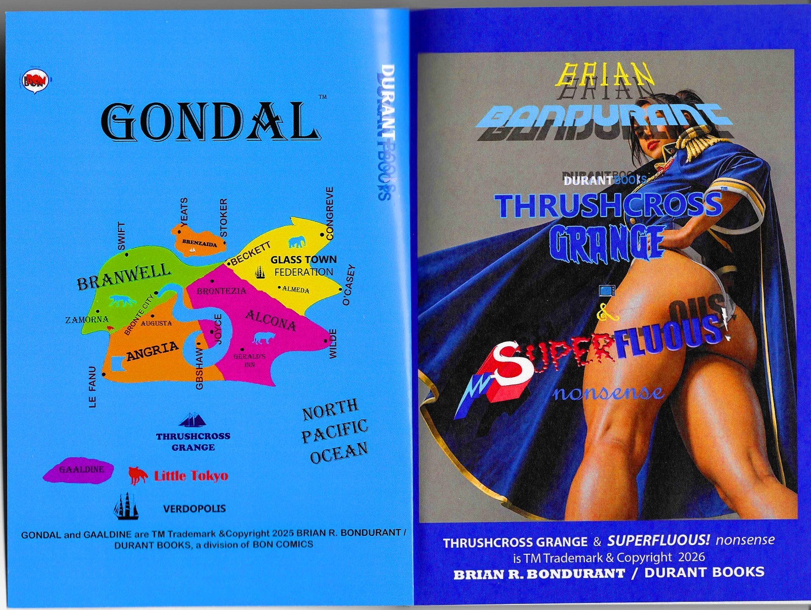THRUSHCROSS GRANGE & SUPERFLUOUS Nonsense, Durant Books – novella & art