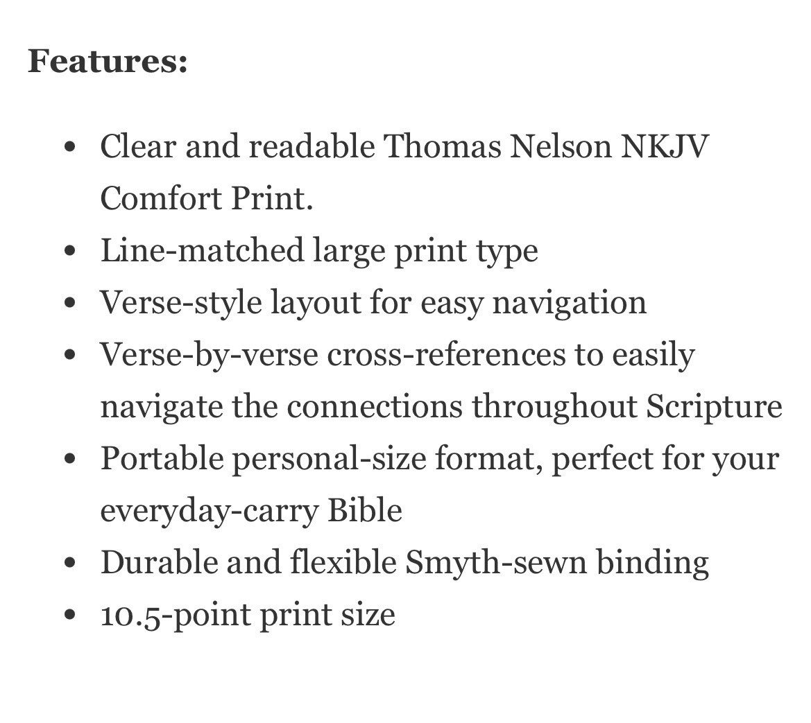 MAGNETIC CLOSURE NKJV LARGE PRINT(10.5pt) Personal Size Black Leathersoft Bible