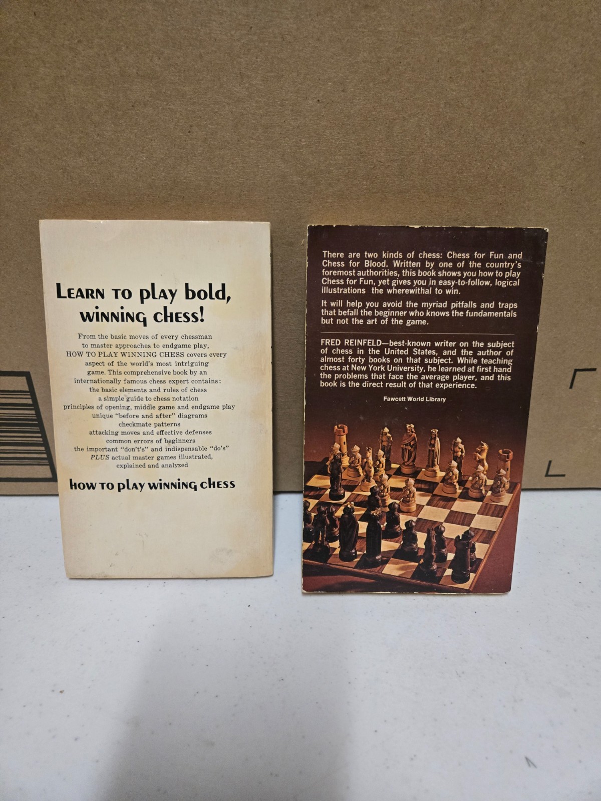 Vintage Fred Reinfeld Chess Books Lot of 2 How to Play Winning Like a Champion